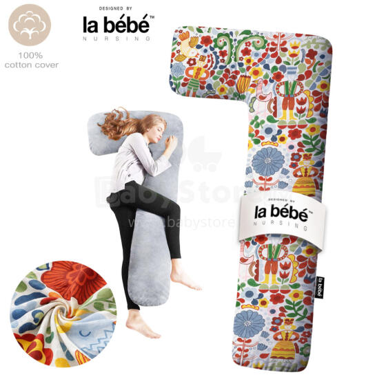 La Bebe™ Flopsy Pillow Art.60608156 Nordic Bloom. Cotton Nursing Maternity Memory foam, 180 см
