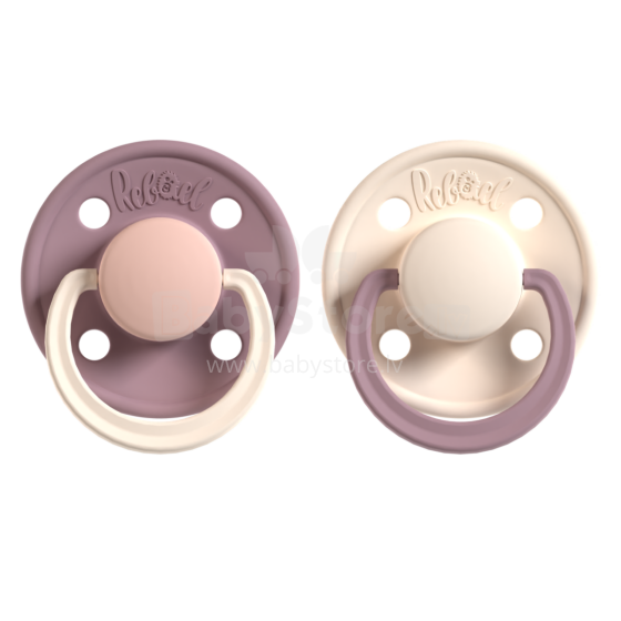 Rebael Round Latex Art.276179 Colour Mix Pacifier (nipple) made of 100% natural rubber 6+ months (2 pcs.)