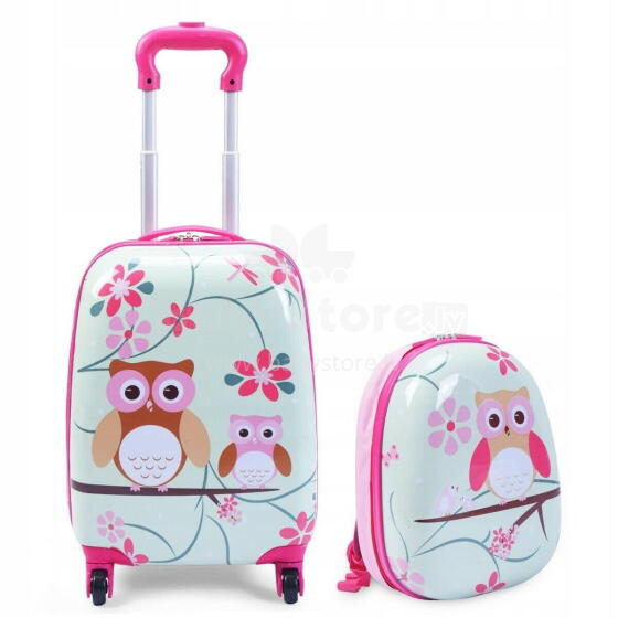 Owl Suitcase+Backpack  Art.BC-S-001 Children's suitcase on wheels