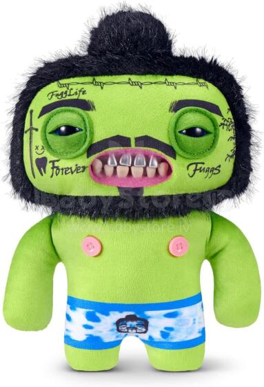 „Fuggler Fugg Stars“ 23 cm pliušinis žaislas („Rhymer Mcslimer“) iš „ZURU“ – juokingas bjaurus monstras, minkštas žaislas su žmogaus formos dantimis, kolekcinis pliušinis žaislas vaikams, paa