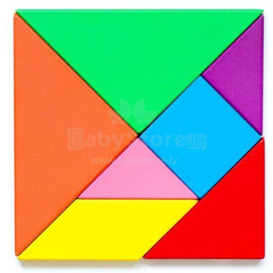 Wooden Toys Puzzle Art.277455 Travel Tangram Puzzle - Block Book Road Trip Game Puzzle Shape Game with Solutions for Youngsters Challenge - IQ Educational Toy Gift Brainteaser, Interactive Pl