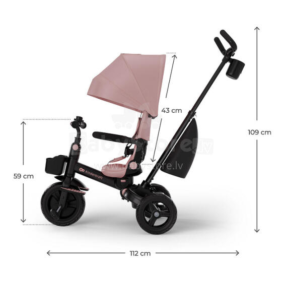 KINDERKRAFT Triratis AVEO 2 Plus Rožinis