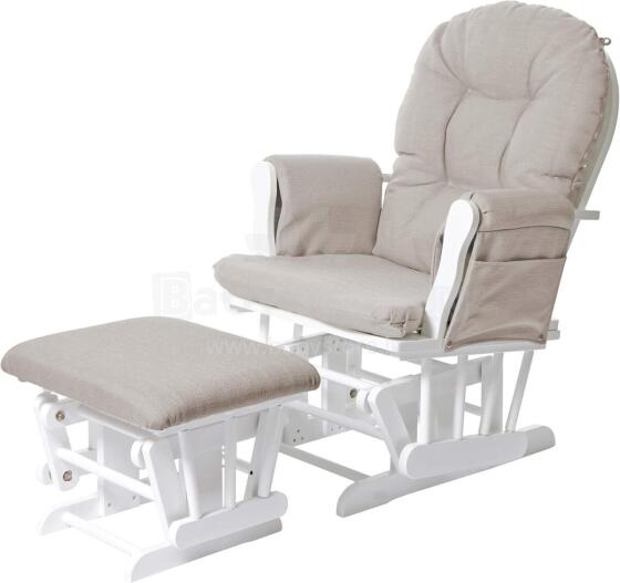 Mendler Relaxing Rocking Chair Art.HWC-C76 Cream supamoji kėdė