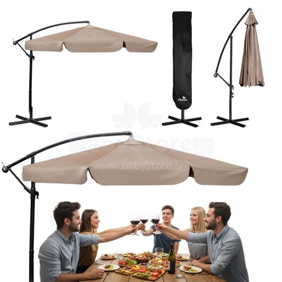 Sulankstomas sodo skėtis 6 segmentai 350 cm su uždanga Plonos PL-880