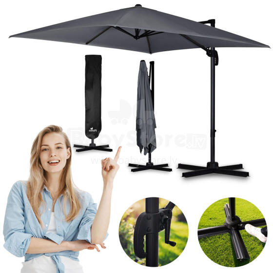 Folding Garden Parasol 8 Segments 420 cm with Cover Plonos PL-883
