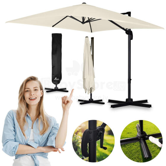 Folding Garden Parasol 8 Segments 420 cm with Cover Plonos PL-883