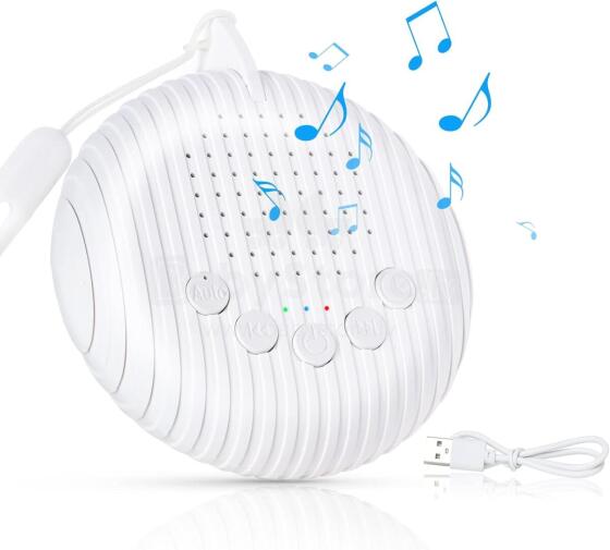 Baby Basic Noise Accessories Baby Sound Machine Art.279969 White Nešiojama garso mašina su laidu ir garso efektais