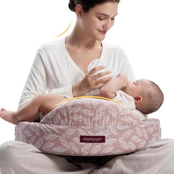 Momcozy Memory Foam Nursing Pillow with Safety Border Art.280037 Pink Ergonomiška maitinimo pagalvė, pagaminta iš viskoelastinio putplasčio su apsauginiu šonu