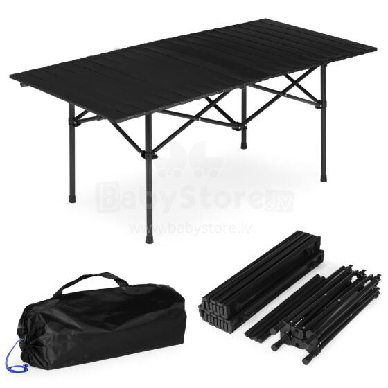 Sulankstomas turistinis stalas 120x55 cm kempingui su juoda krepšiu MultiGarden