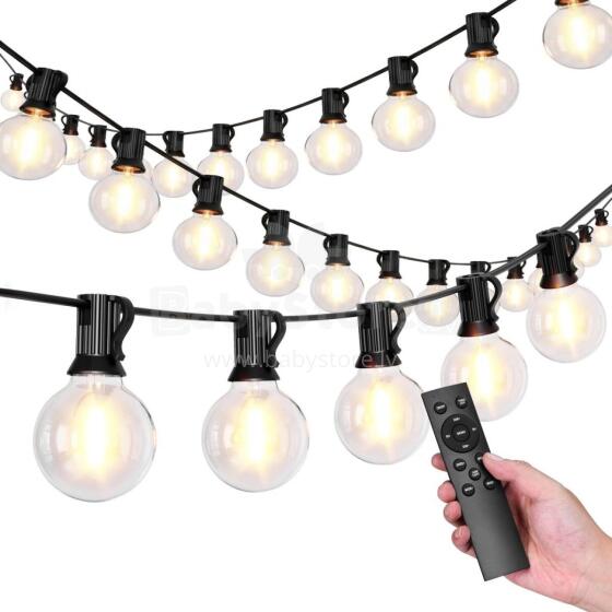 Girlanda lauko šviesos 25x LED 15m 9 režimai sodo lempos 9W