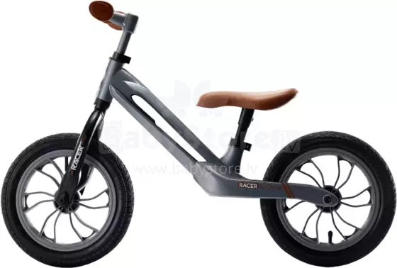 Aga Design Qplay Racer Art.281262 Grey Juodas vaikiškas bėgimo takelis su metaliniu rėmu ir pripučiamais ratais