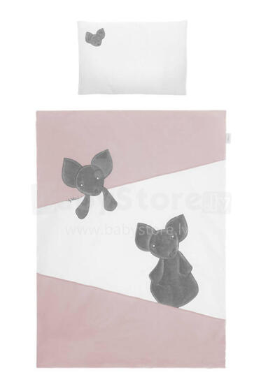 Cover set -  2 pcs - 135x100, 40x60 - MYSZKI - P02-0102- PINK