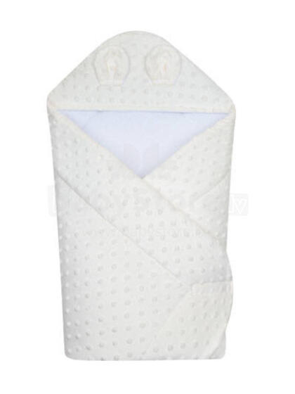 Swaddling blanket with hood - 631 - MINKY - ECRU