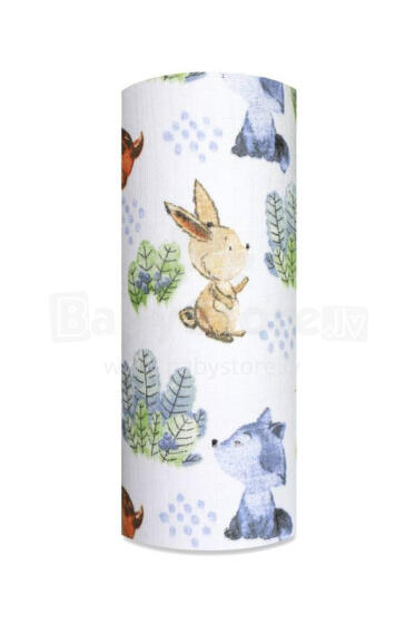 Sauskelnės - 26353- TETRA PRINT - EGA - KEBRA IR LAPĖ - MĖLYNA - dydis 70x80 cm