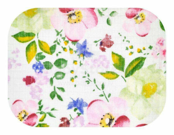 Sauskelnės - 23093 - TETRA PRINT - EGA - PASTEL FOLWER - dydis 70x80 cm