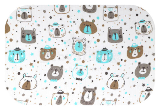 Diaper - 28708 - TETRA PRINT - EGA - USZATEK - BROWN / TURKUS - size 70x80 cm