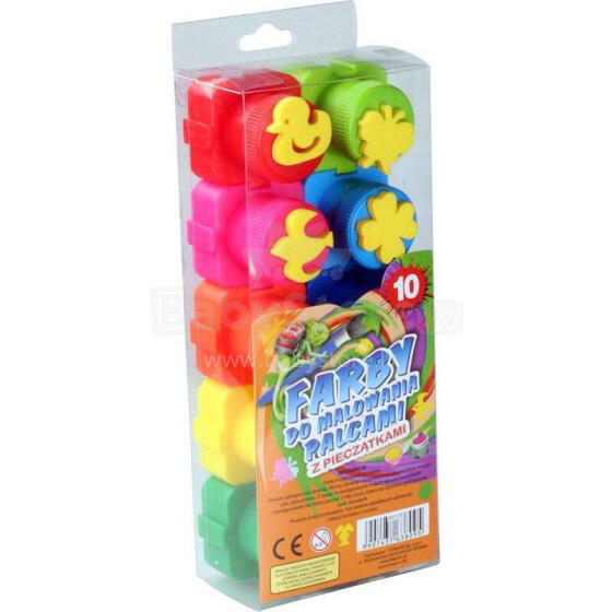 Pirštų tapyba - 38095 - su antspaudais - 10 spalvų