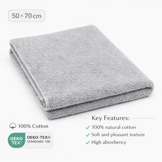 Bebe Basic Cotton Baby Towel  Art.285897 Grey Medvilninis rankšluostis 50x70 cm (100% medvilnė)