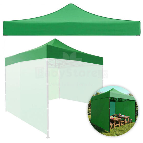 Stogo danga 3x3 m sodo paviljonui 420D, PVC, žalia, MultiGarden