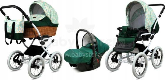 Babylux Classic Art.286133 Green Daisy vežimėlis 3 viename