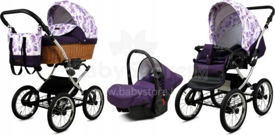 Babylux Classic Art.286134 Lilac Flowers  vežimėlis 3 viename