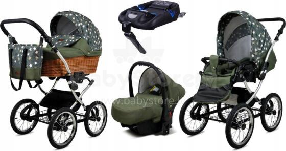 Babylux Classic Art.286136 Olive Stars vežimėlis 3 viename