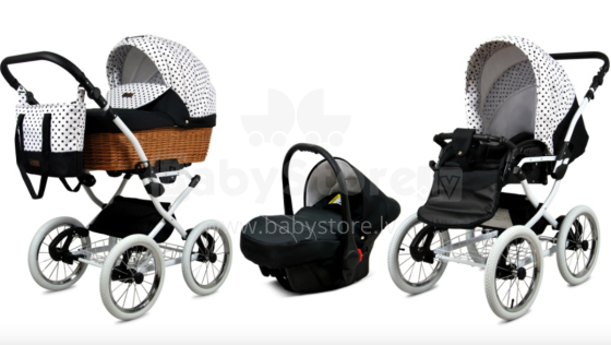 Babylux Classic Art.286150 White Dots vežimėlis 3 viename