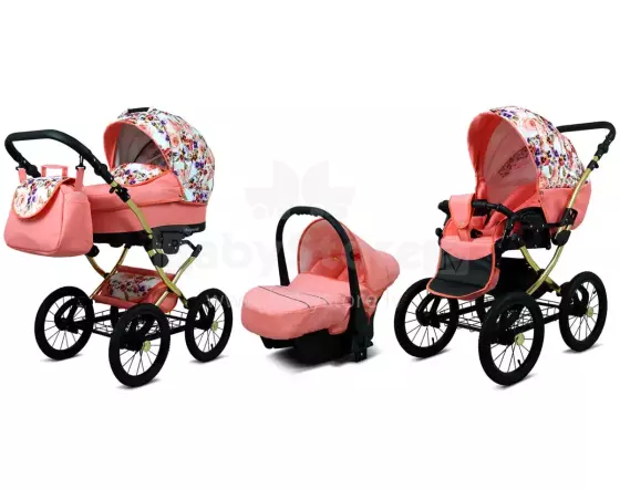 Babylux Margaret Gold Art.286159 Pansies and Roses  vežimėlis 3 viename