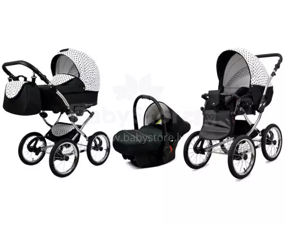 Babylux Margaret Exclusive Art.286174 Black Dots  vežimėlis 3 viename