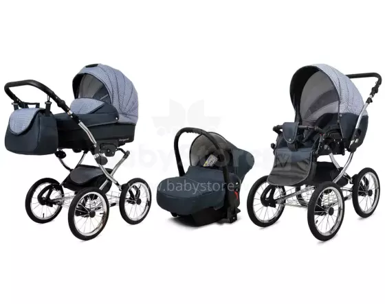 Babylux Margaret Exclusive Art.286180 Magic Grey vežimėlis 3 viename