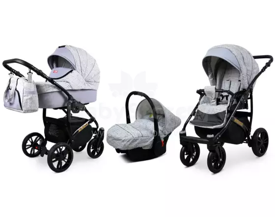 Babylux Miracle Art.286329 Light Grey  Universalus 3 viename vežimėlis