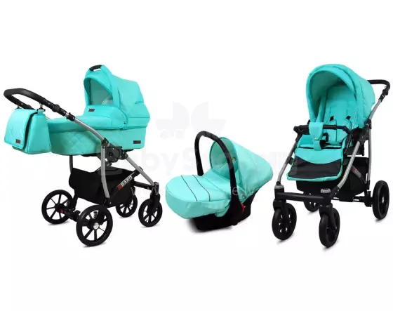 Babylux Qbaro Art.286466 Mint Universalus 3 viename vežimėlis