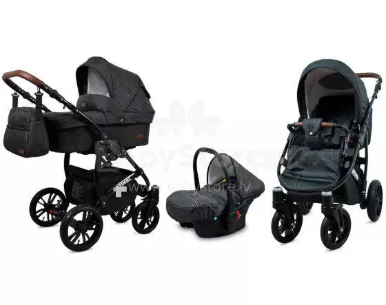 Babylux Optimal Art.286493 Black Flex  Universalus 3 viename vežimėlis