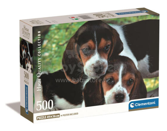 Puzzle 500 HQC BEAGLE KAIŠKIAI Plakatas Clementoni 35536