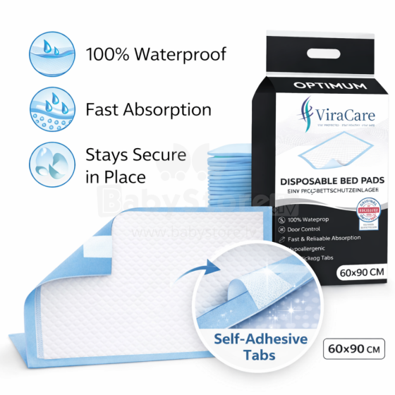 ViraCare Disposable Bed Pads  Art.286669 absorbuojantis lakštas 50 vnt. (60x90cm)