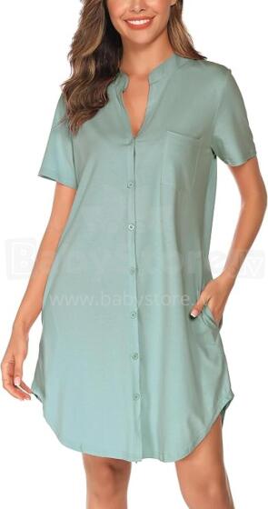 Italian Fashion Nightdress Art.286684 Light Green  Maternity/Nursing Nightgown