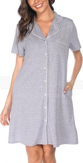 Italian Fashion Nightdress Art.286687 Light Grey  Maternity/Nursing Nightgown