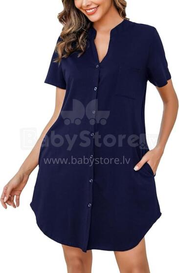 Italian Fashion Nightdress Art.286688 Navy Maternity/Nursing Nightgown