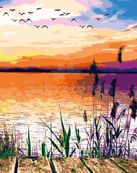 Paveikslas pagal numerius - 45735 - EŽERAS - dydis 40x50 cm