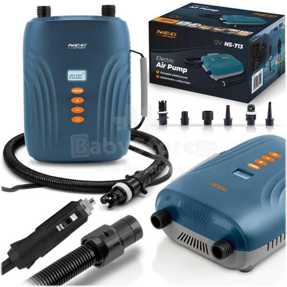Electric pump for SUP inflatable mattress + 6 adapters 12V Neo-Sport NS-713