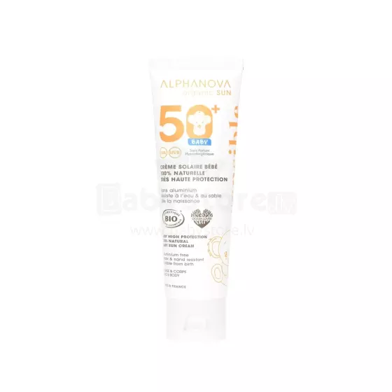 Alphanova Sun Baby Art.287560 Children's sunscreen A, 100% natural, hypoallergenic, SPF50+, 50 g.