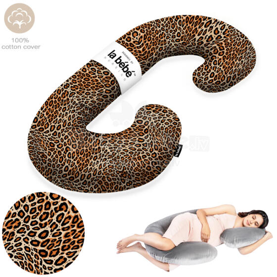 La Bebe™ Maternity Pillow Cotton Sì -Duo  Art. 5-170 Wild Life. Multifunctional maternity pillow with memory foam filling