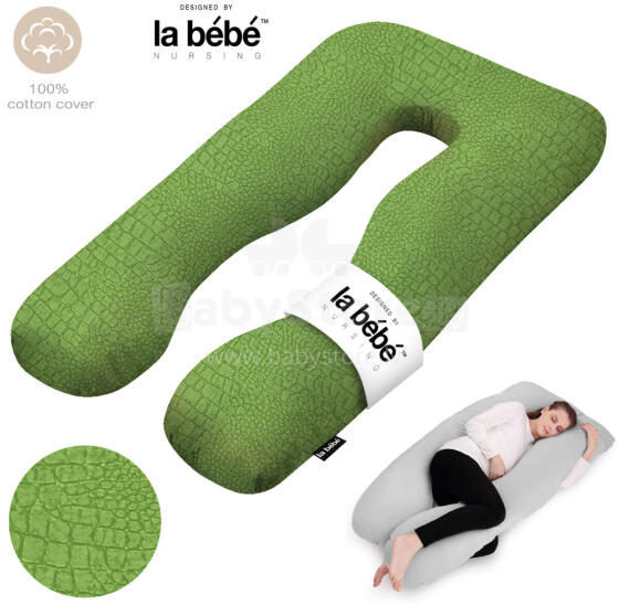 La Bebe™ Cushy Maternity Pillow Art. 5-171 Wild Life. Multifunctional Pregnancy Pillow (U-Shaped), Polyester Fiber Filling, 155×80 cm