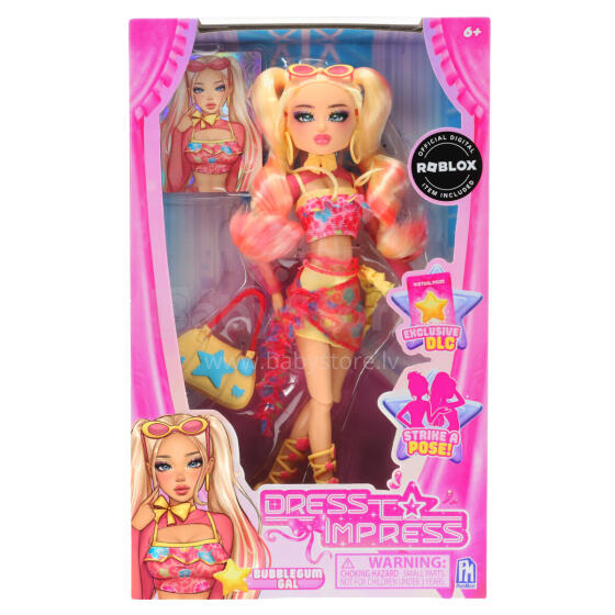 DRESS TO IMPRESS Lėlė - BUBBLE GUM GAL, 29 cm