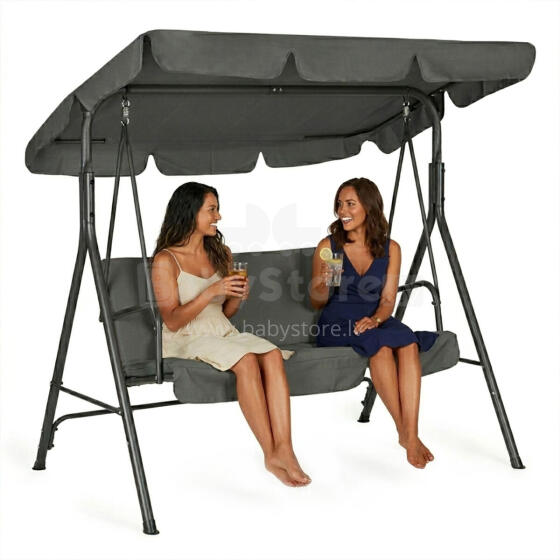 Garden swing 3-seater with a steel frame, grey, MultiGarden