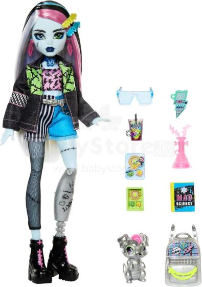 Monster High Frankie Stein Art.HXH73  lėlė – elektrinis mokyklos stilius su Watzie ir aksesuarais