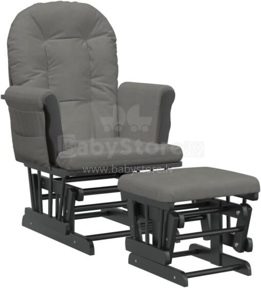 Bebe Basic Rocking Chair with Stool Art.290060 Darkgrey  Supamoji kėdė