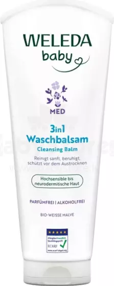 Weleda Washgel Art.9038 Šampūnas-gelis Althea 3 viename plaukams ir kūnui 200 ml