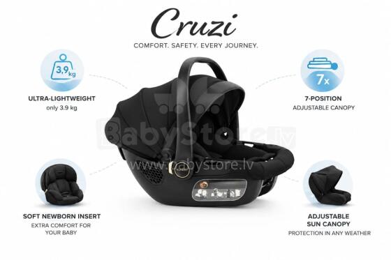 Kunert Cruzi Art.290882 Black kūdikio automobilinė kėdutė – lengva, saugi ir patogi