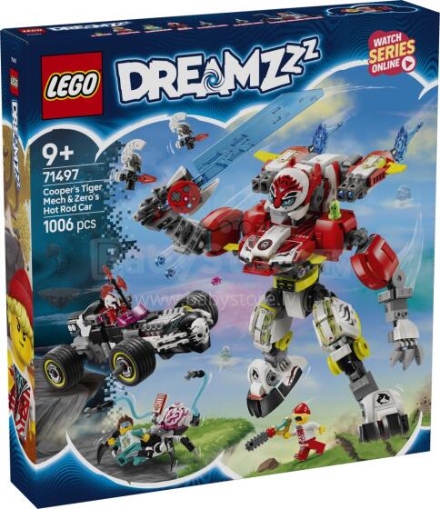 LEGO Dreamzzz Cooperio Tigro Mechas ir Zero Karštas Rodas